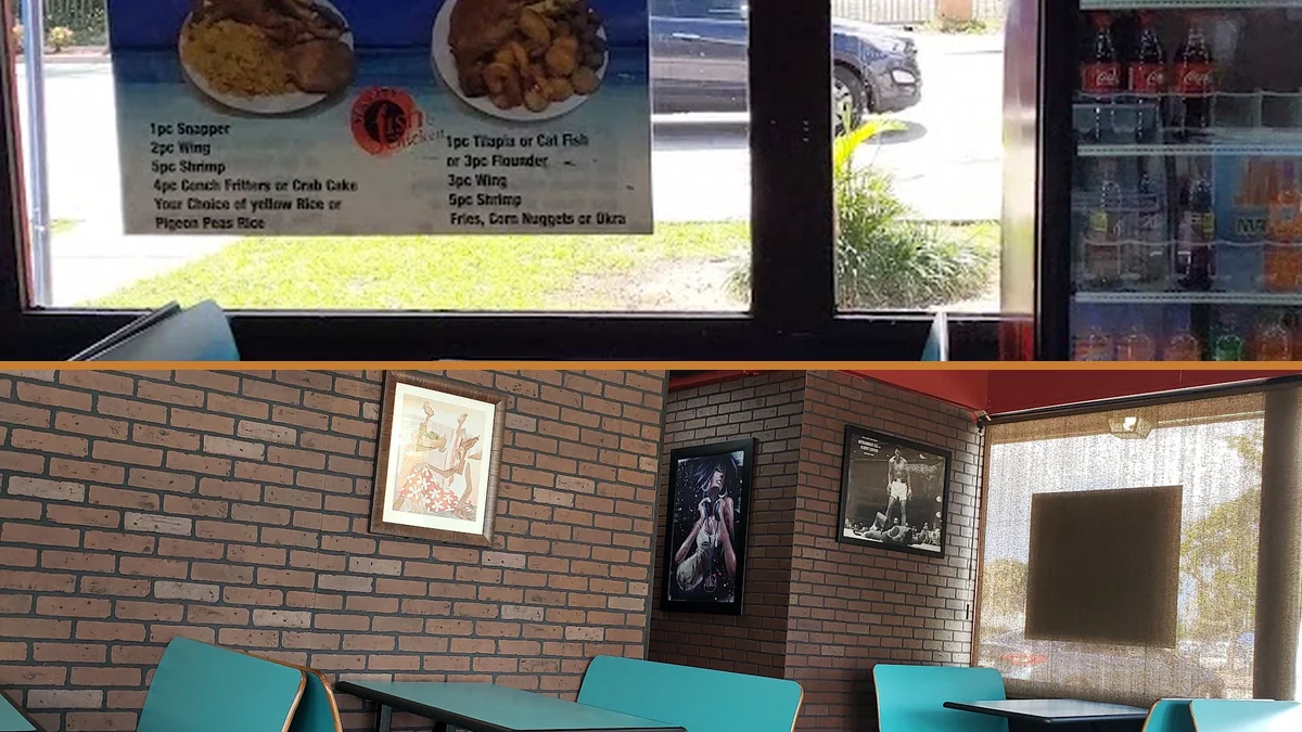 A casual restaurant counter with hot food containers.